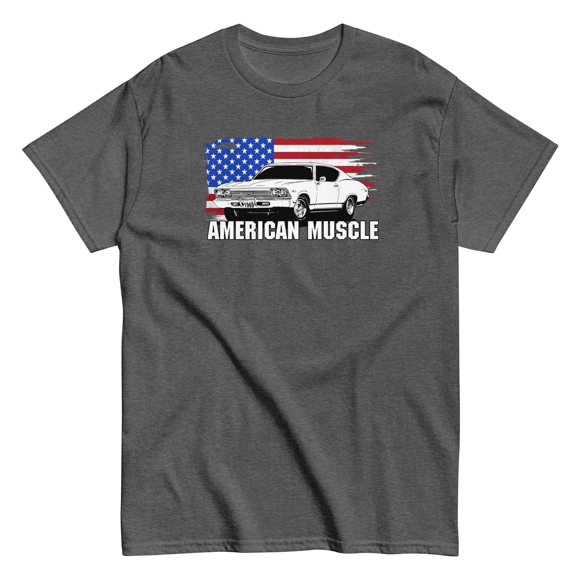 1969 Chevelle American Muscle T-Shirt with American Flag