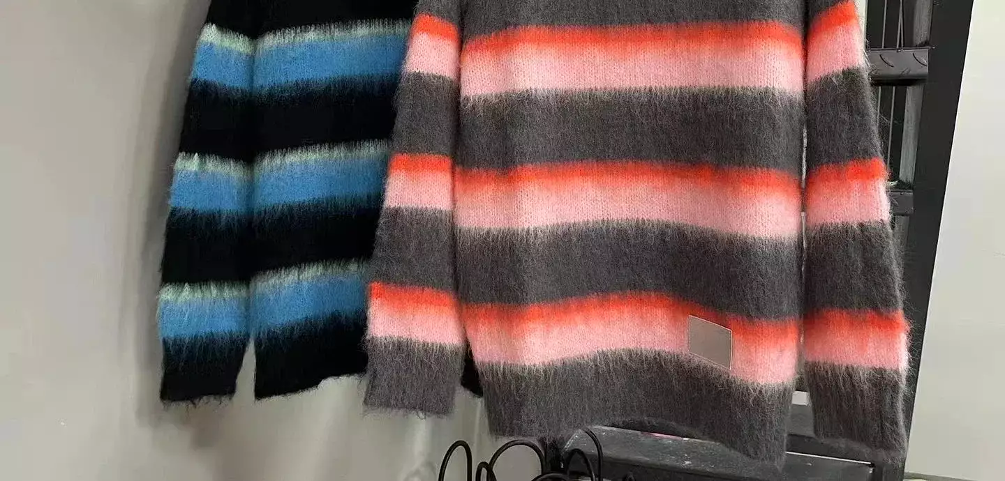 2024 Autumn Winter Striped Mohair Sweater | Loose Knit | New Collection