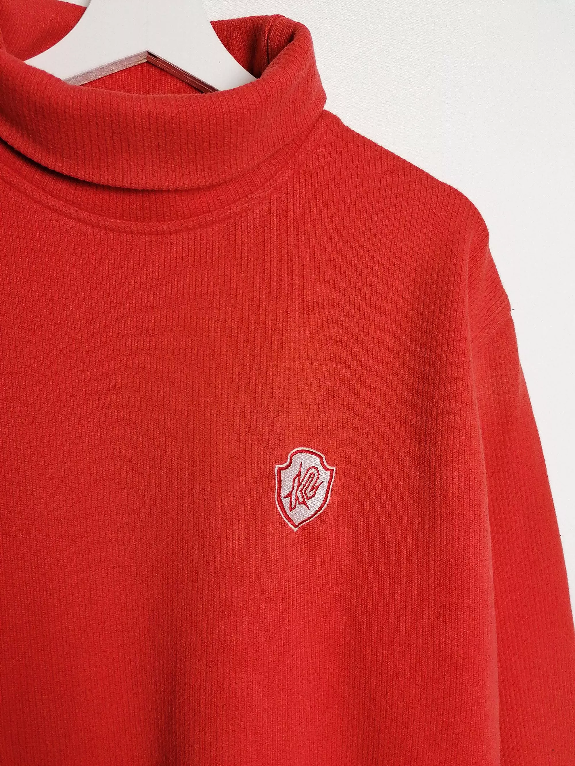 90s K2 Ribbed Turtleneck Ski Jumper - Medium-Large size.