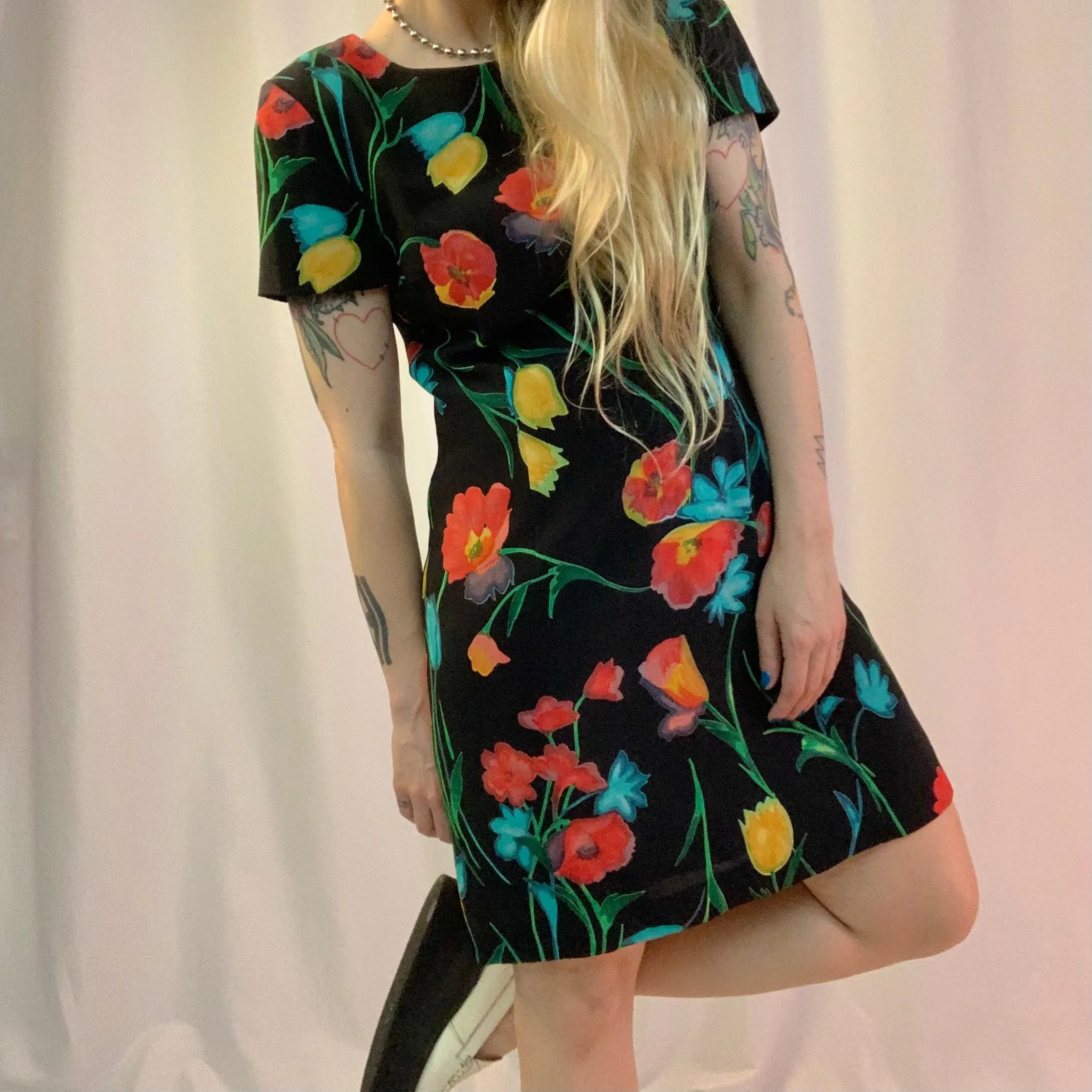 90s short rayon dress