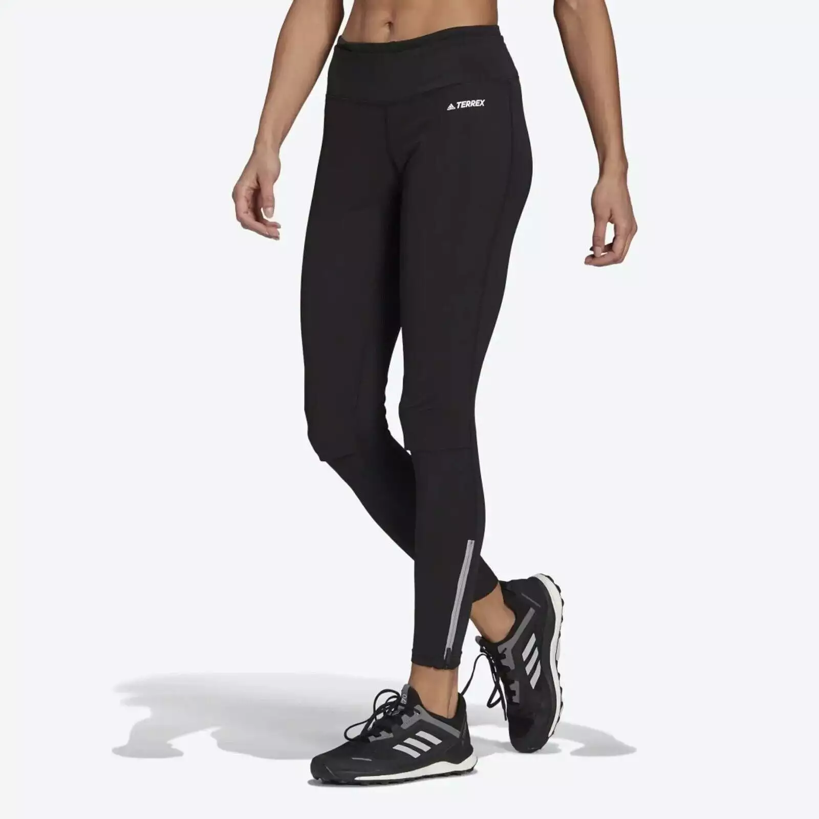 adidas Agravic Women's Trail Running Leggings - Fitness Sports Reflective Black