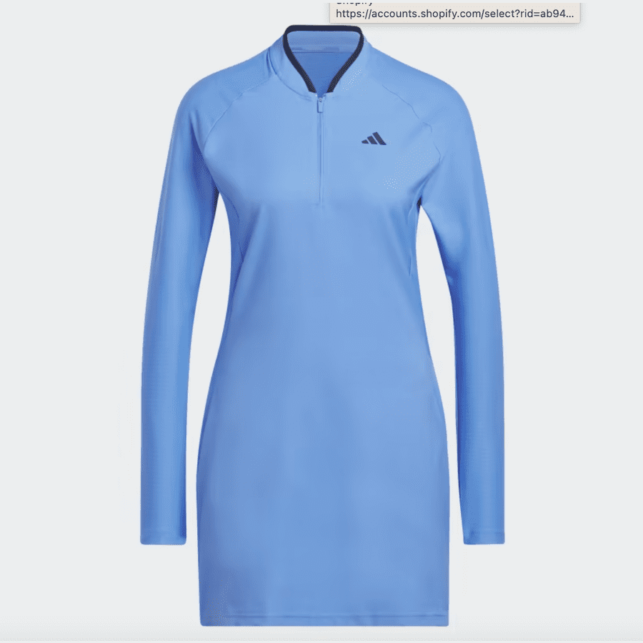 Adidas Blue Golf Dress, Long Sleeve.