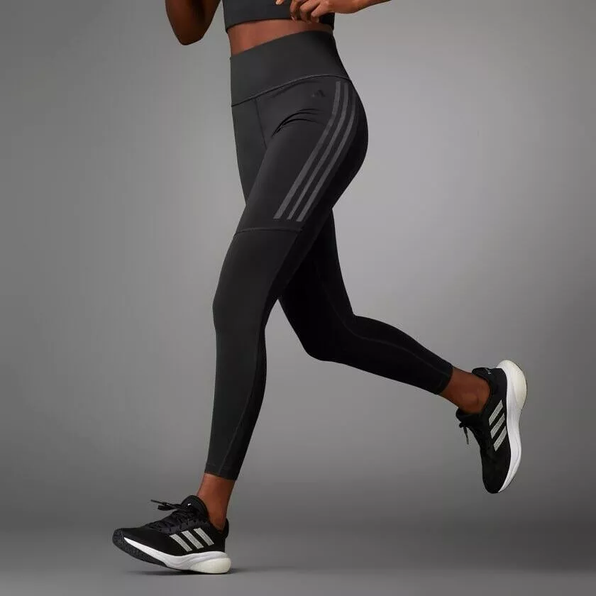 adidas Dailyrun 3-Stripes 7/8 Women's Running Leggings Black AEROREADY Pocket