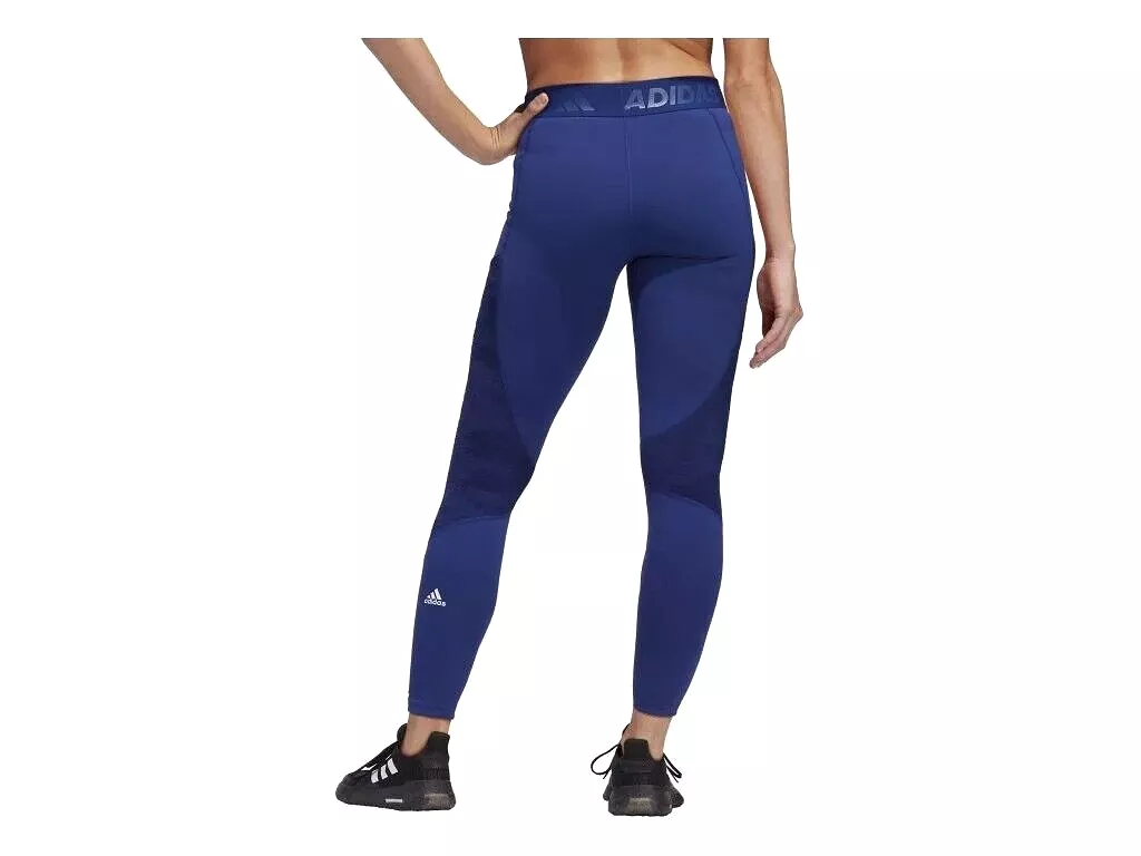 adidas Techfit Warm Running Tights - Blue Black - Ladies Fitness Leggings