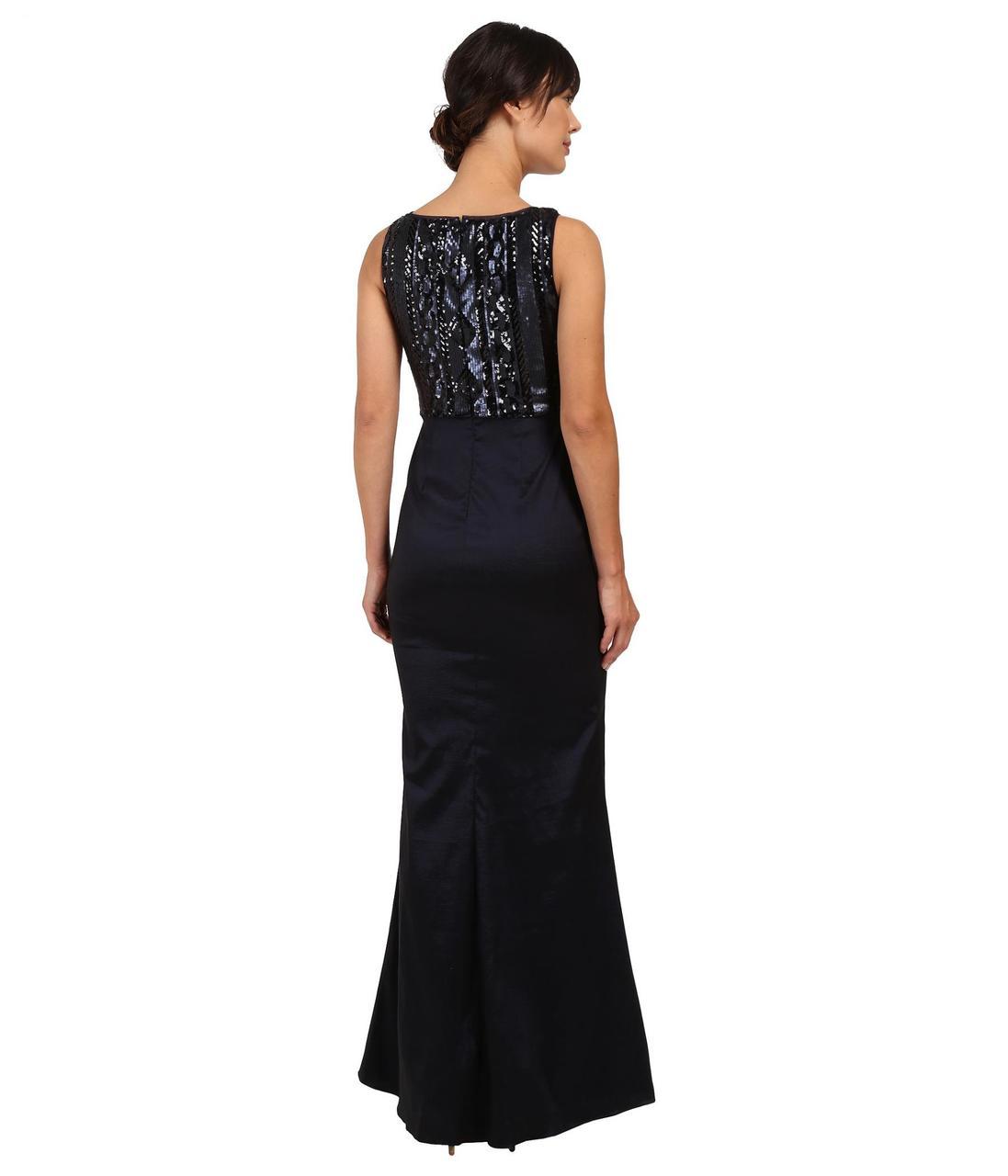 Adrianna Papell Bateau Neck Sequin Long Dress AP1E200234