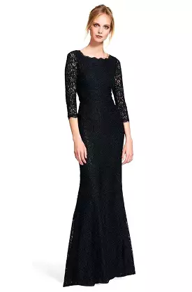 Adrianna Papell - Lace Long Dress with Long Sleeves 91879130.