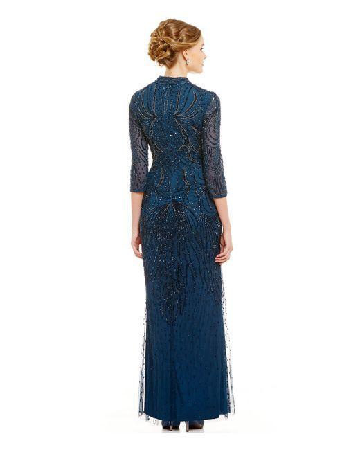 Adrianna Papell Long Dress AP1E200282 - Quarter Length Sleeves