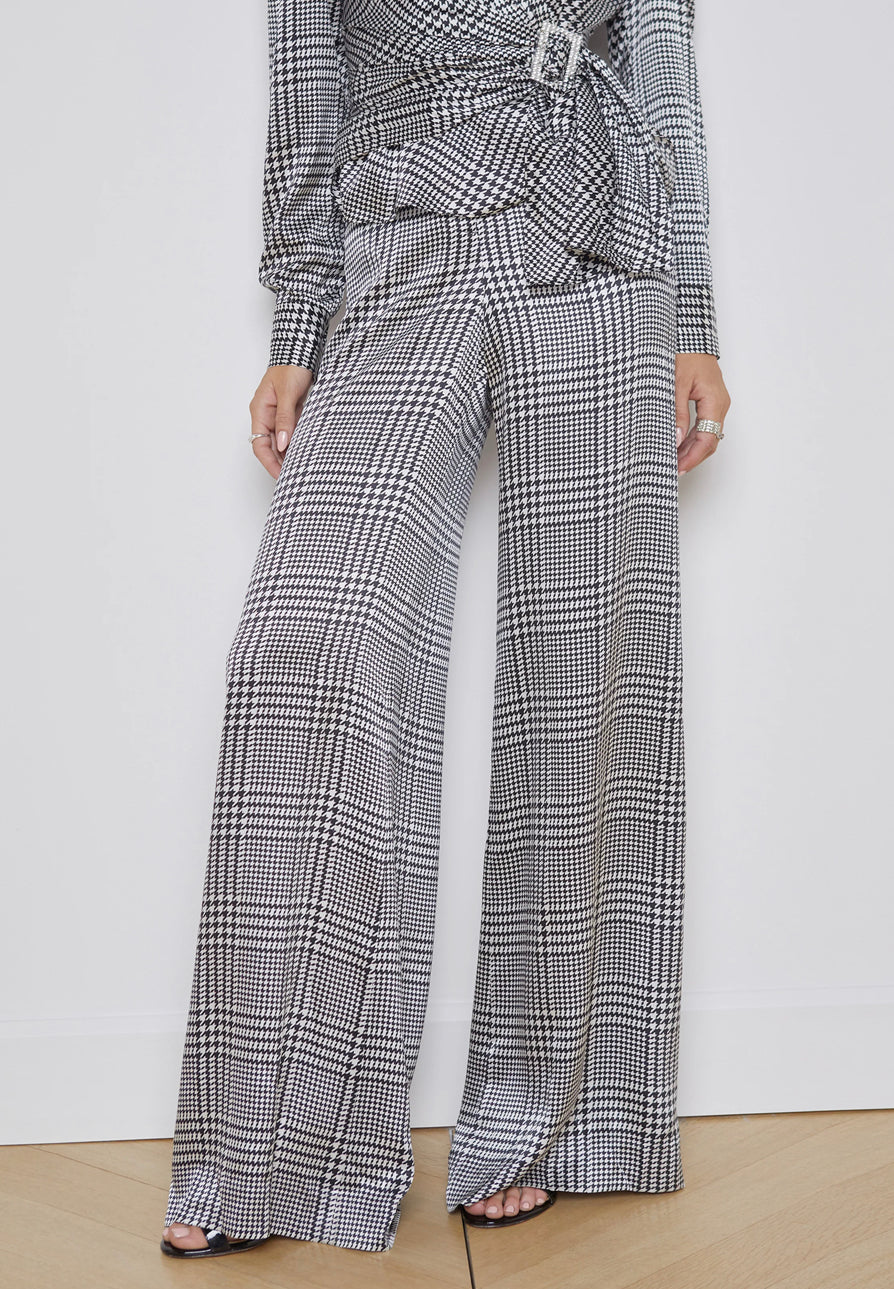 Agence Gavin Pant Ivory Black Large Glen Plaid