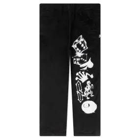 Black Airbrush Icon Beach Pant