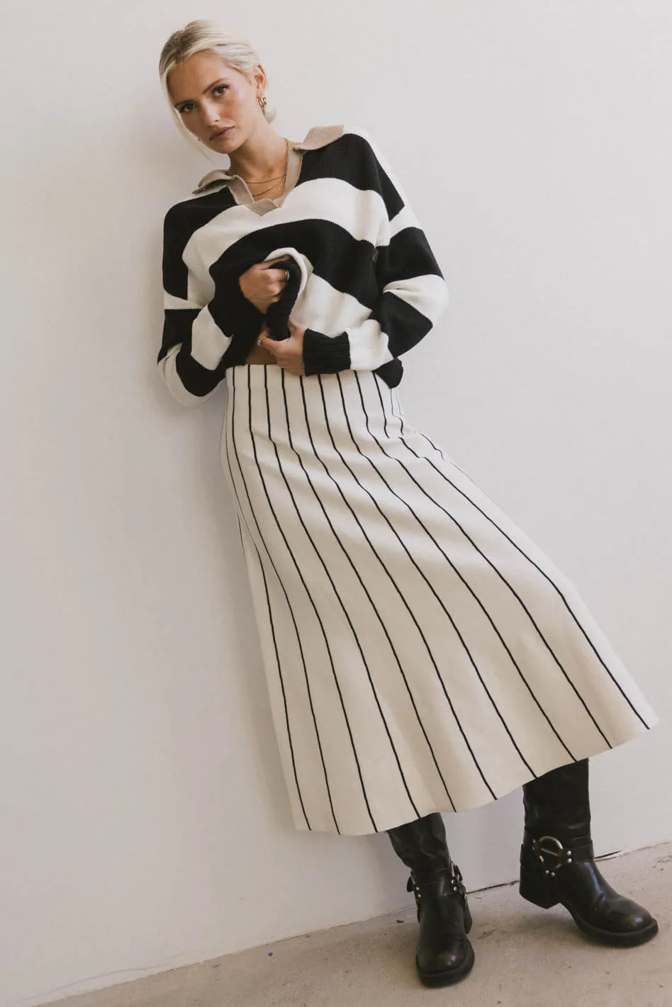 Ivory Striped Akari Sweater