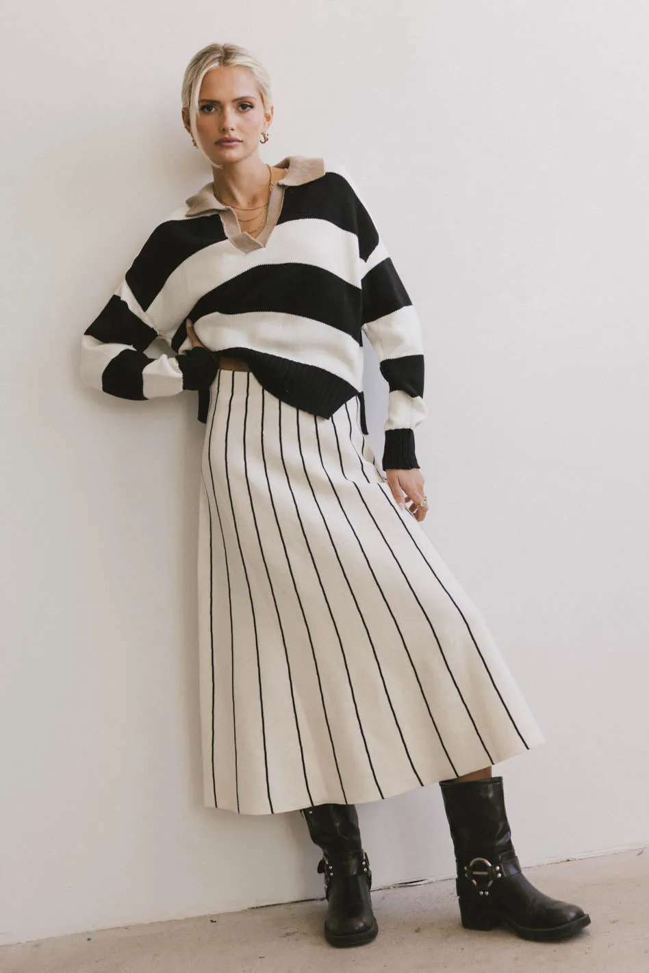 Ivory Striped Akari Sweater