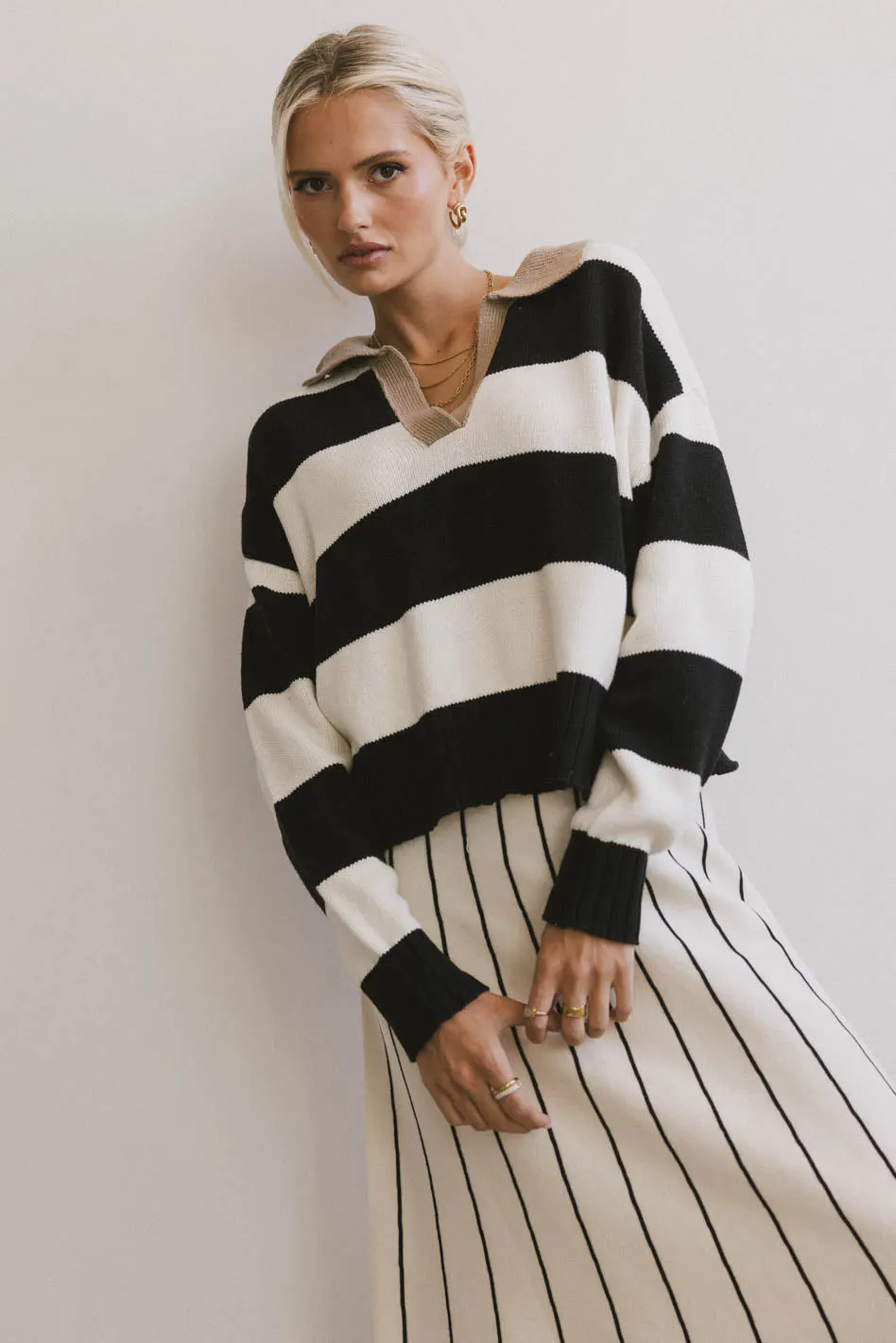 Ivory Striped Akari Sweater