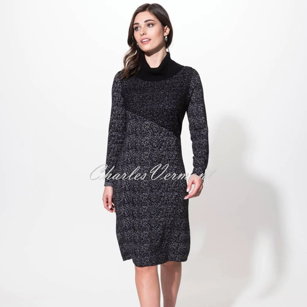 Black and White Alison Sheri Roll Neck Knit Dress Style A42055