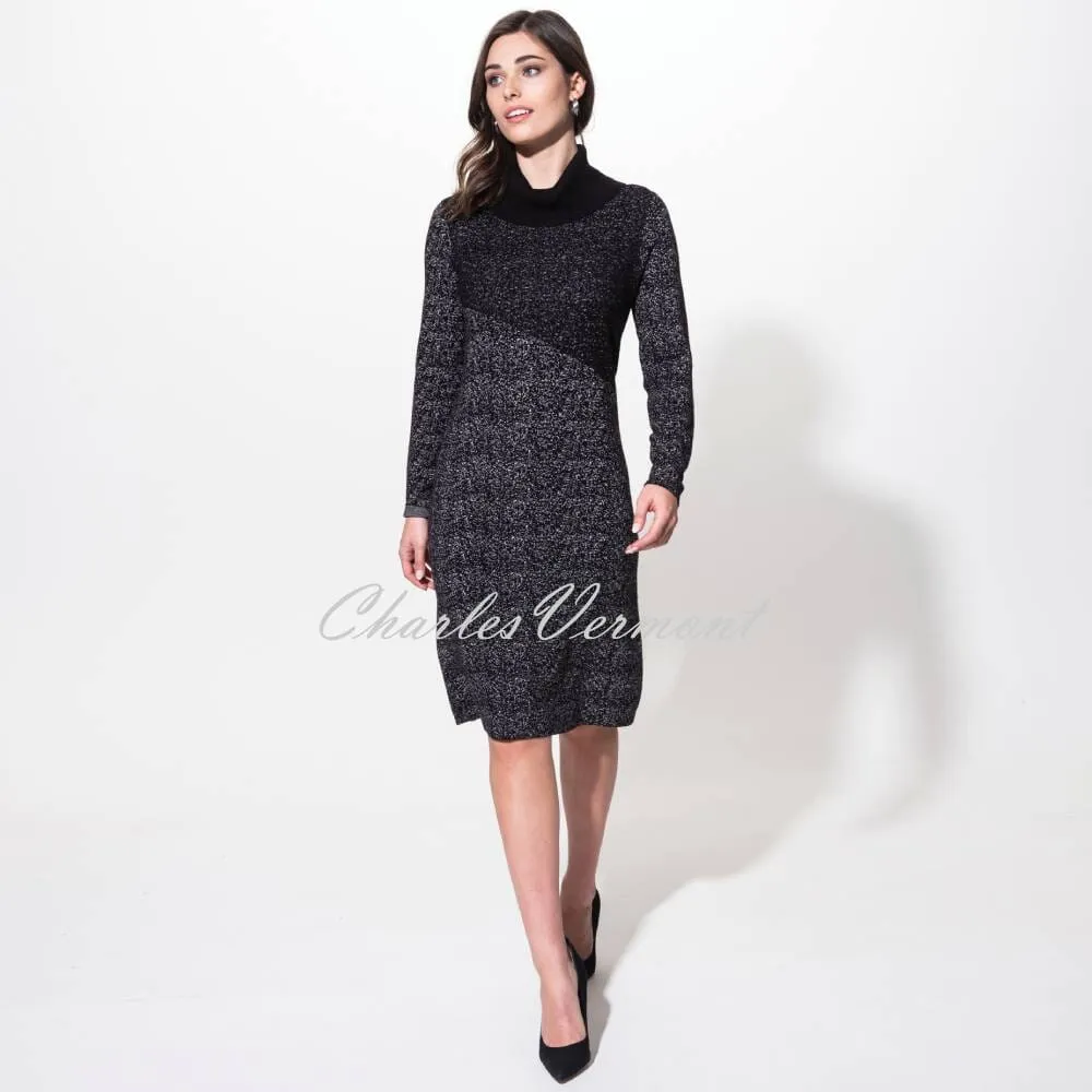 Black and White Alison Sheri Roll Neck Knit Dress Style A42055