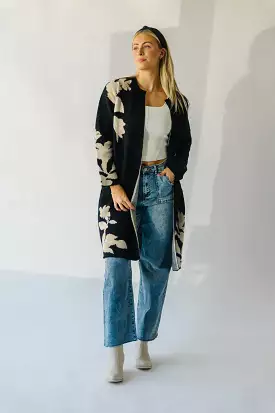 Alleman Floral Cardigan - Black