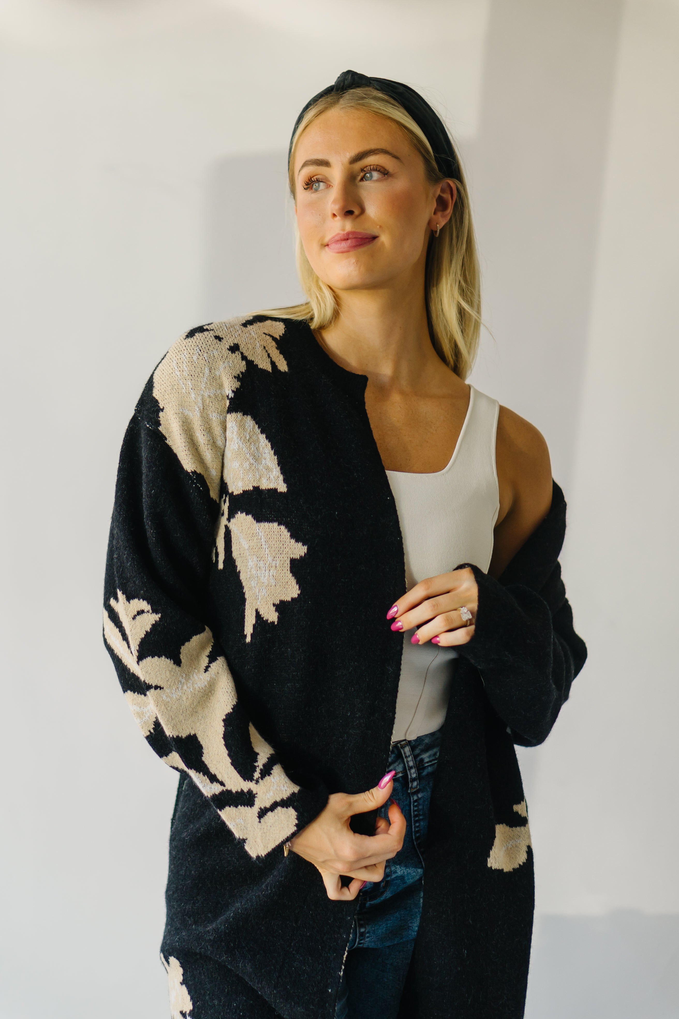 Alleman Floral Cardigan - Black