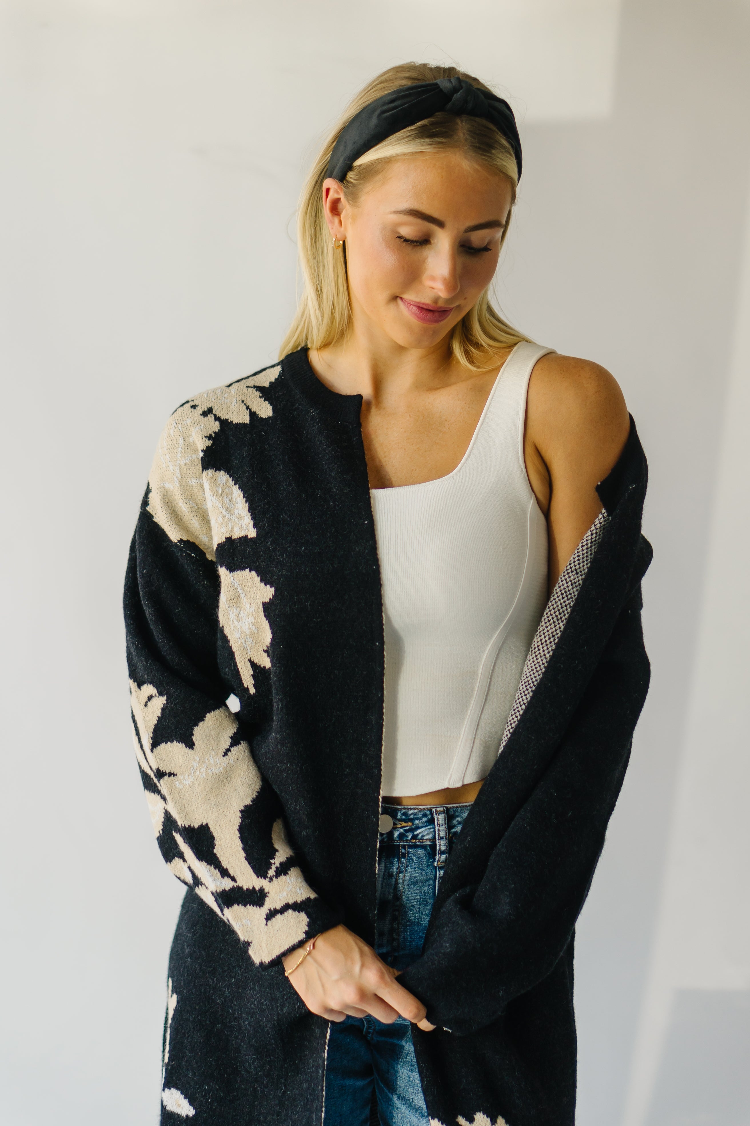 Alleman Floral Cardigan - Black