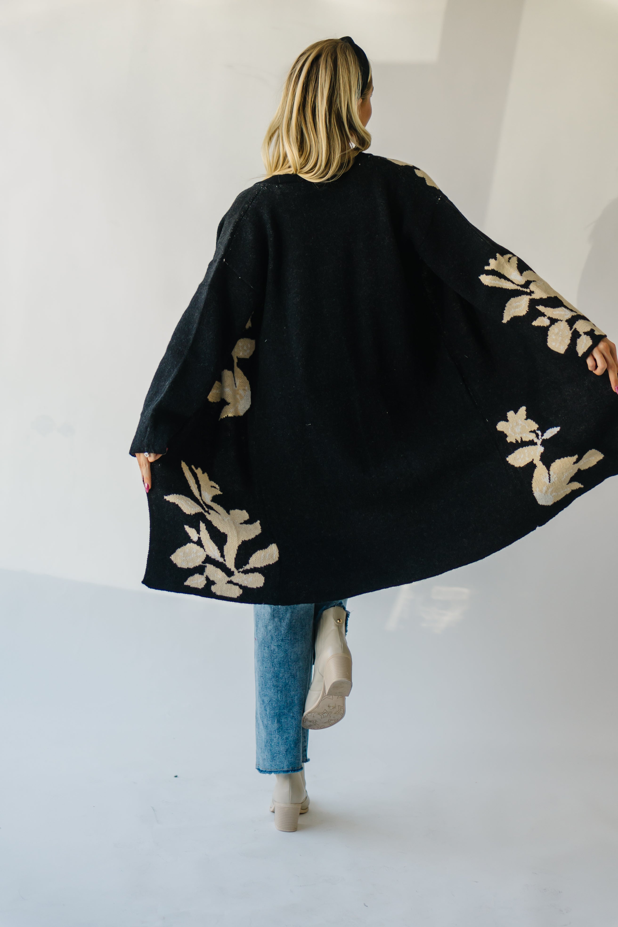 Alleman Floral Cardigan - Black