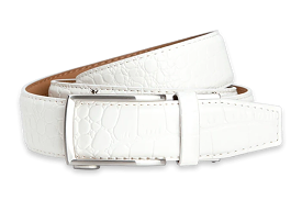 Alligator White Dress Belt, 1 3/8 Inch Strap