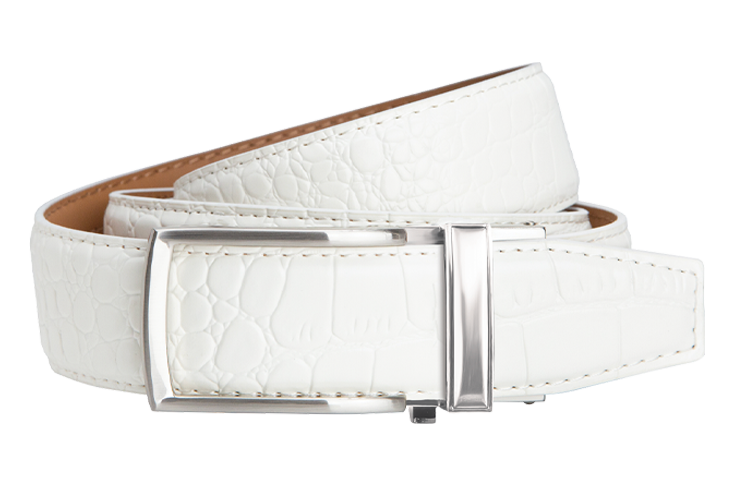 Alligator White V2 Dress Belt with 1 3/8 Strap