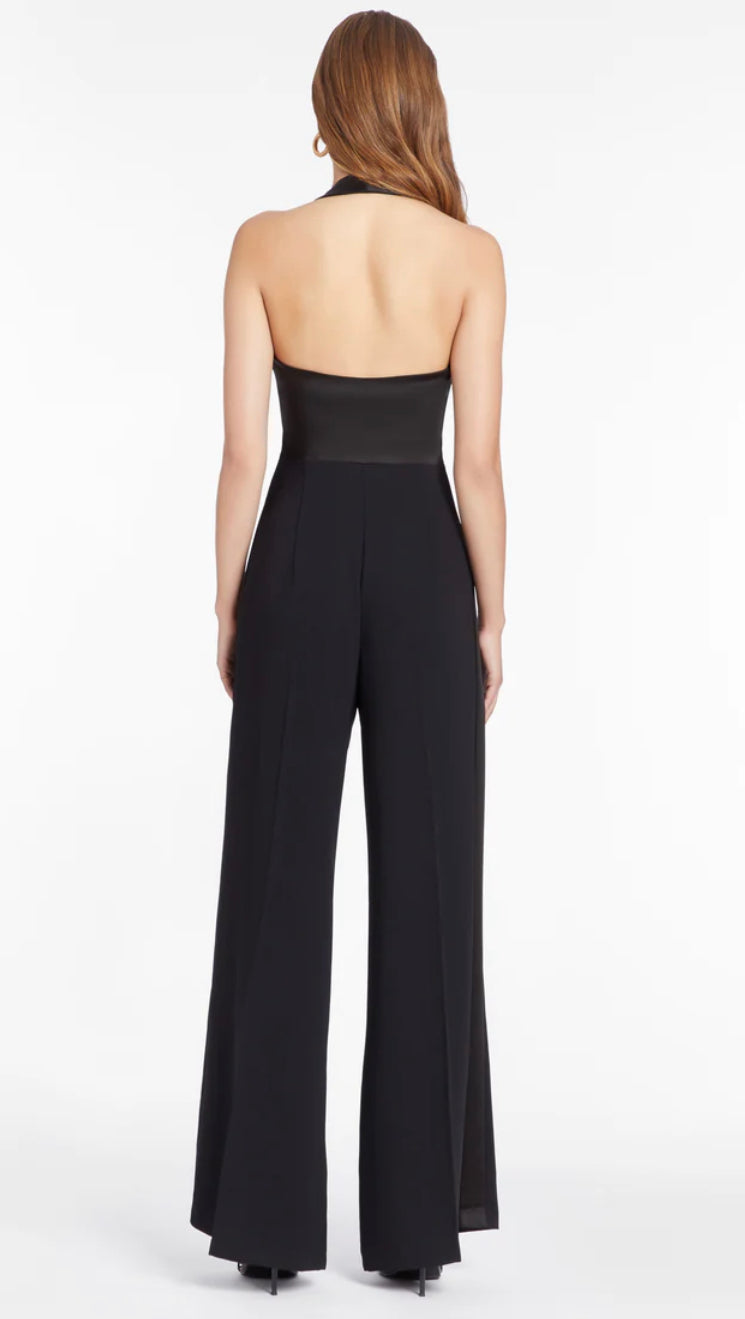 Amanda Uprichard Black Satin Jumpsuit - Isadore