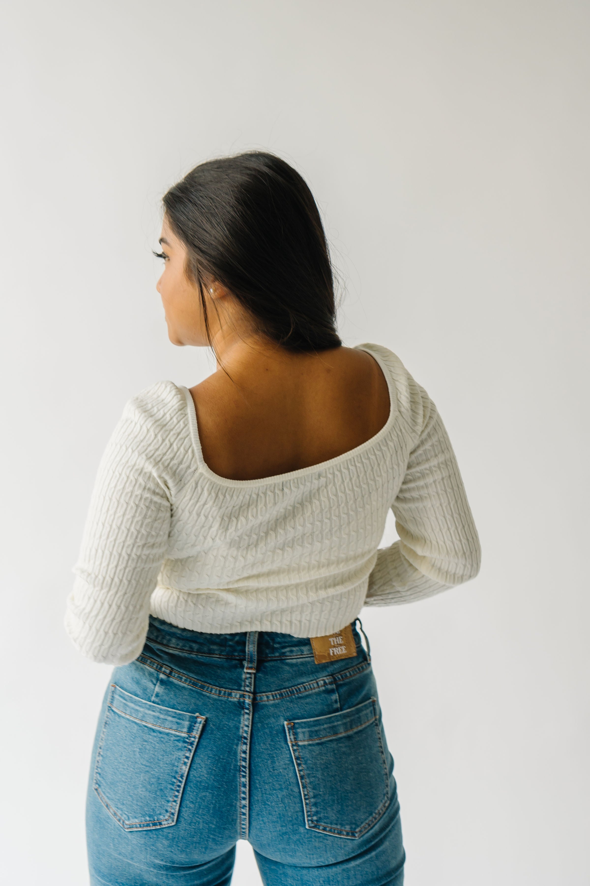 Amir Off White Cropped Sweater - Fur Detail