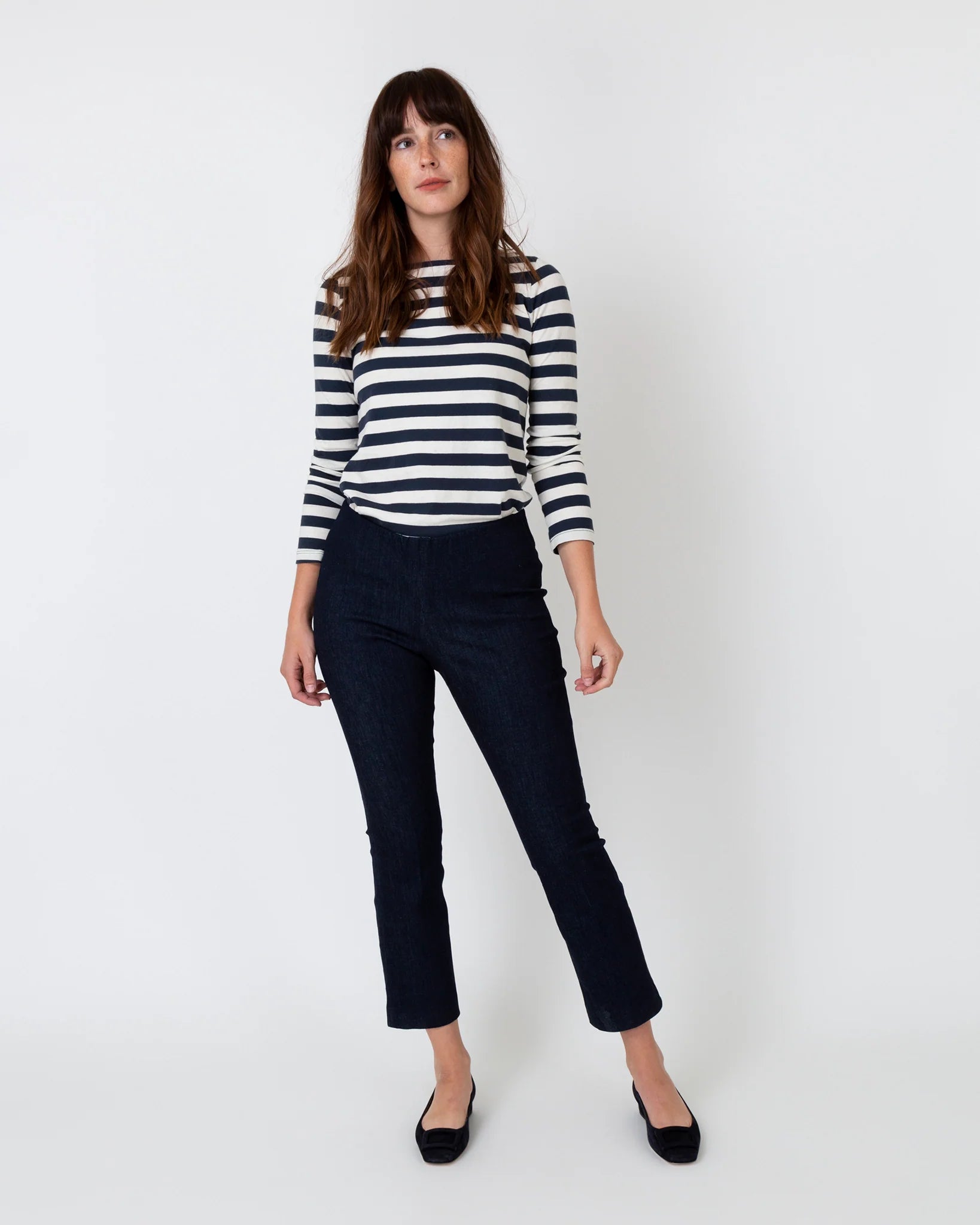 Ann Mashburn Indigo Stretch Denim Flare Pant.