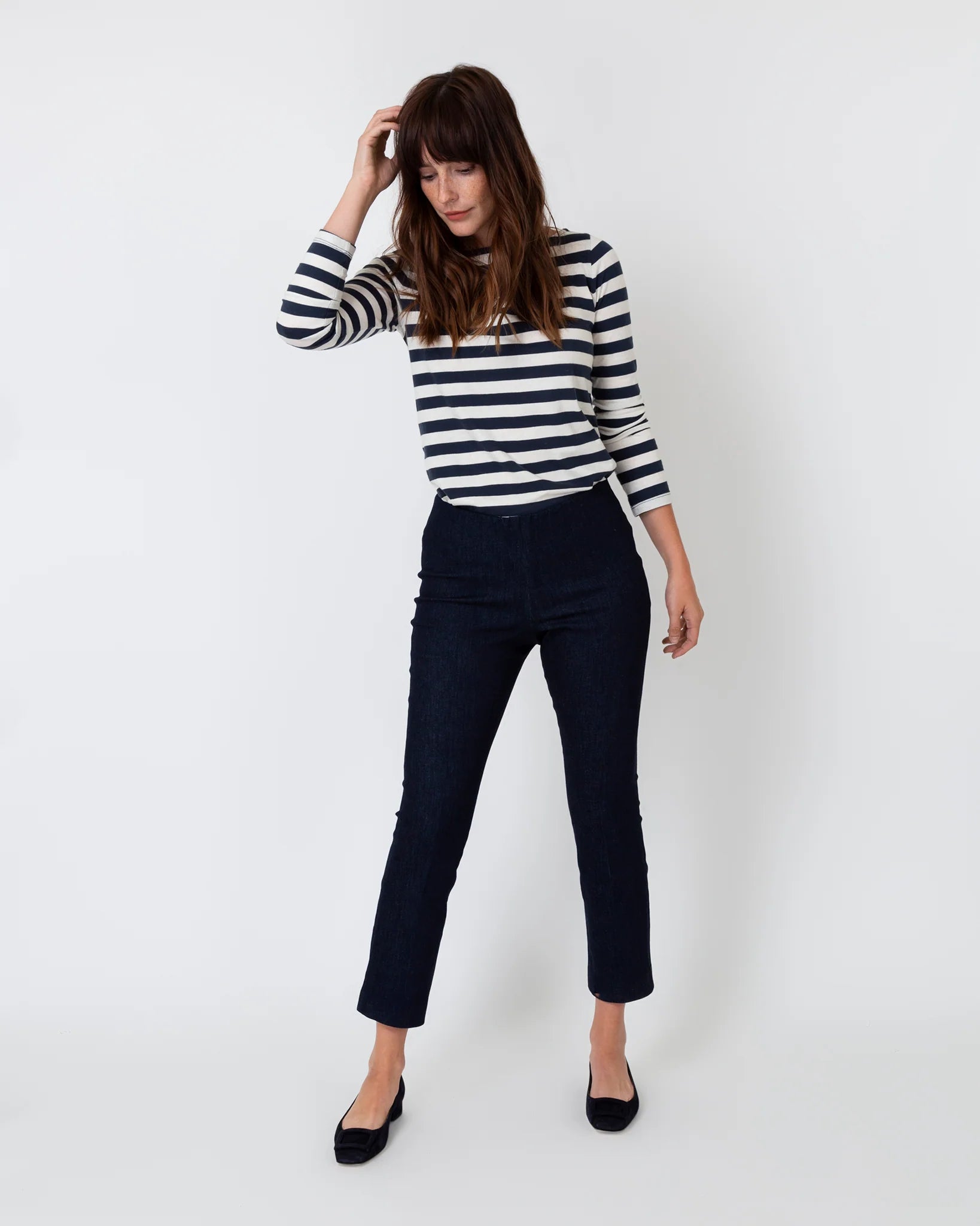 Ann Mashburn Indigo Stretch Denim Flare Pant.