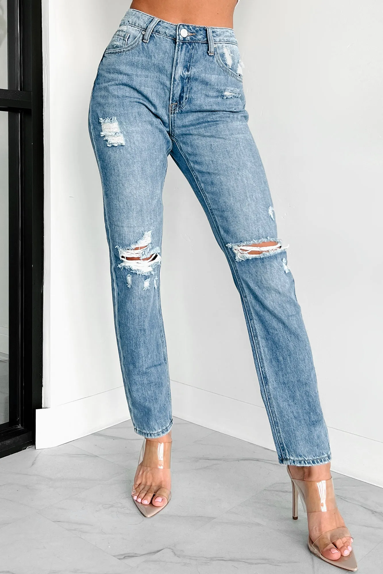 ARCHIE HIGH RISE DISTRESSED GIRLFRIEND JEANS (MEDIU