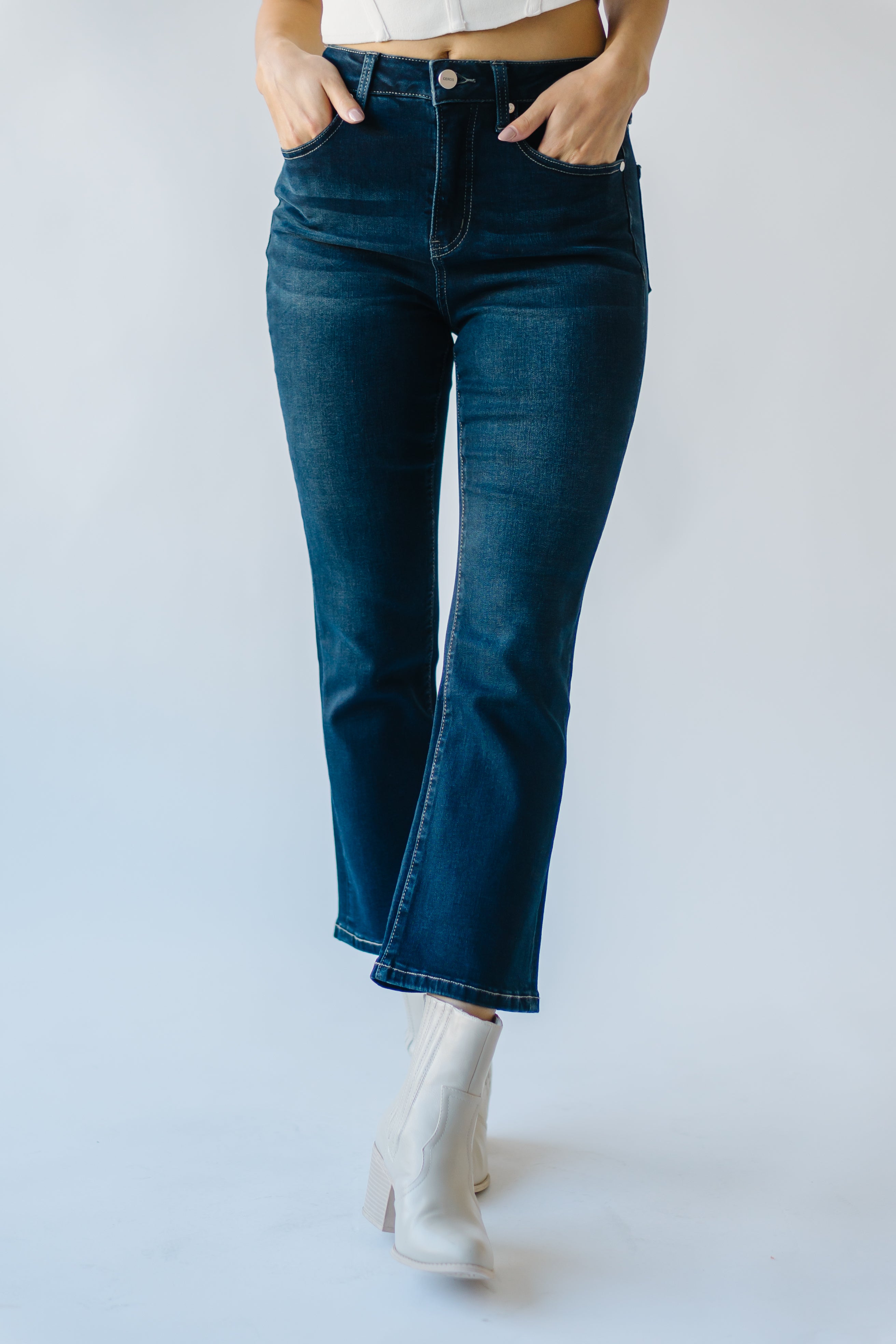 Ballwin High Rise Bootcut Jean Dark Blue