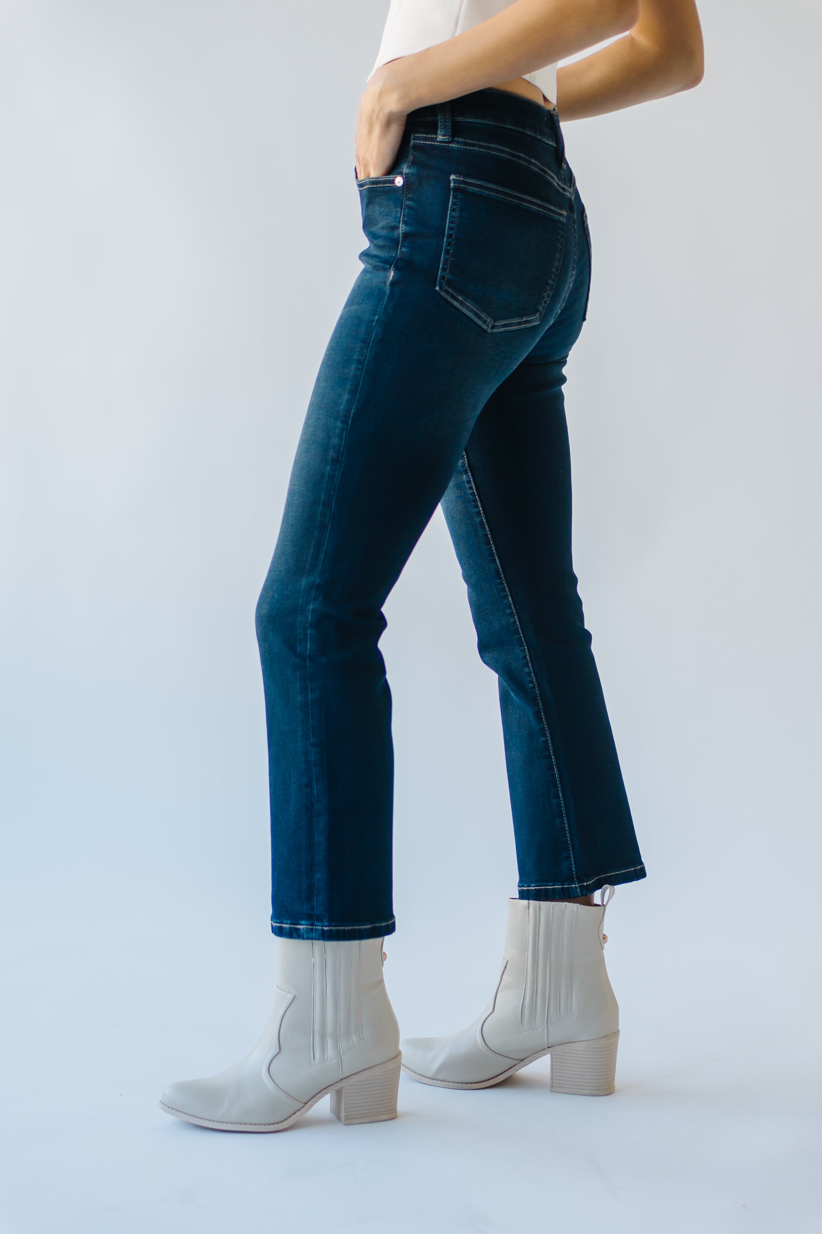 Ballwin High Rise Bootcut Jean Dark Blue