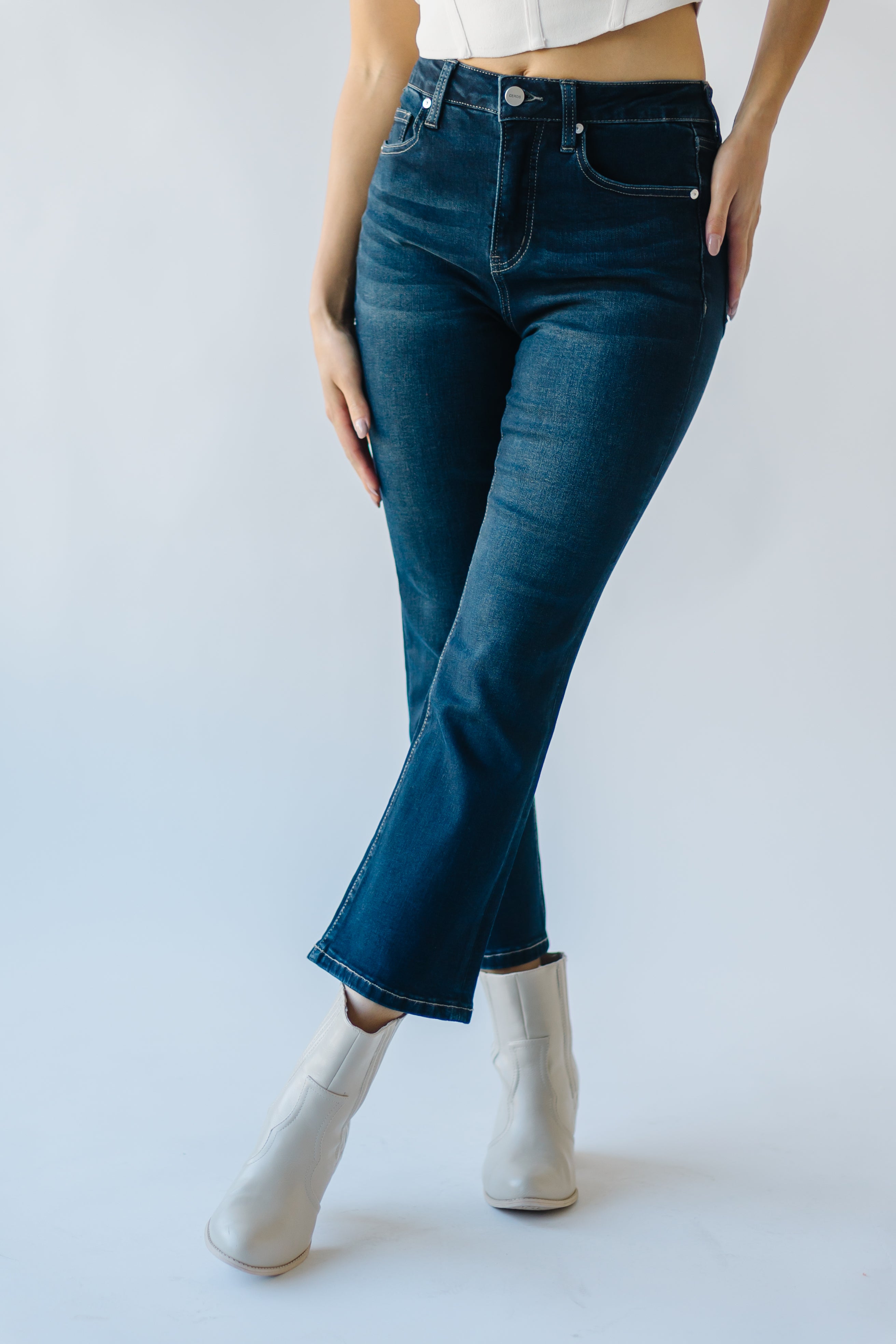 Ballwin High Rise Bootcut Jean Dark Blue