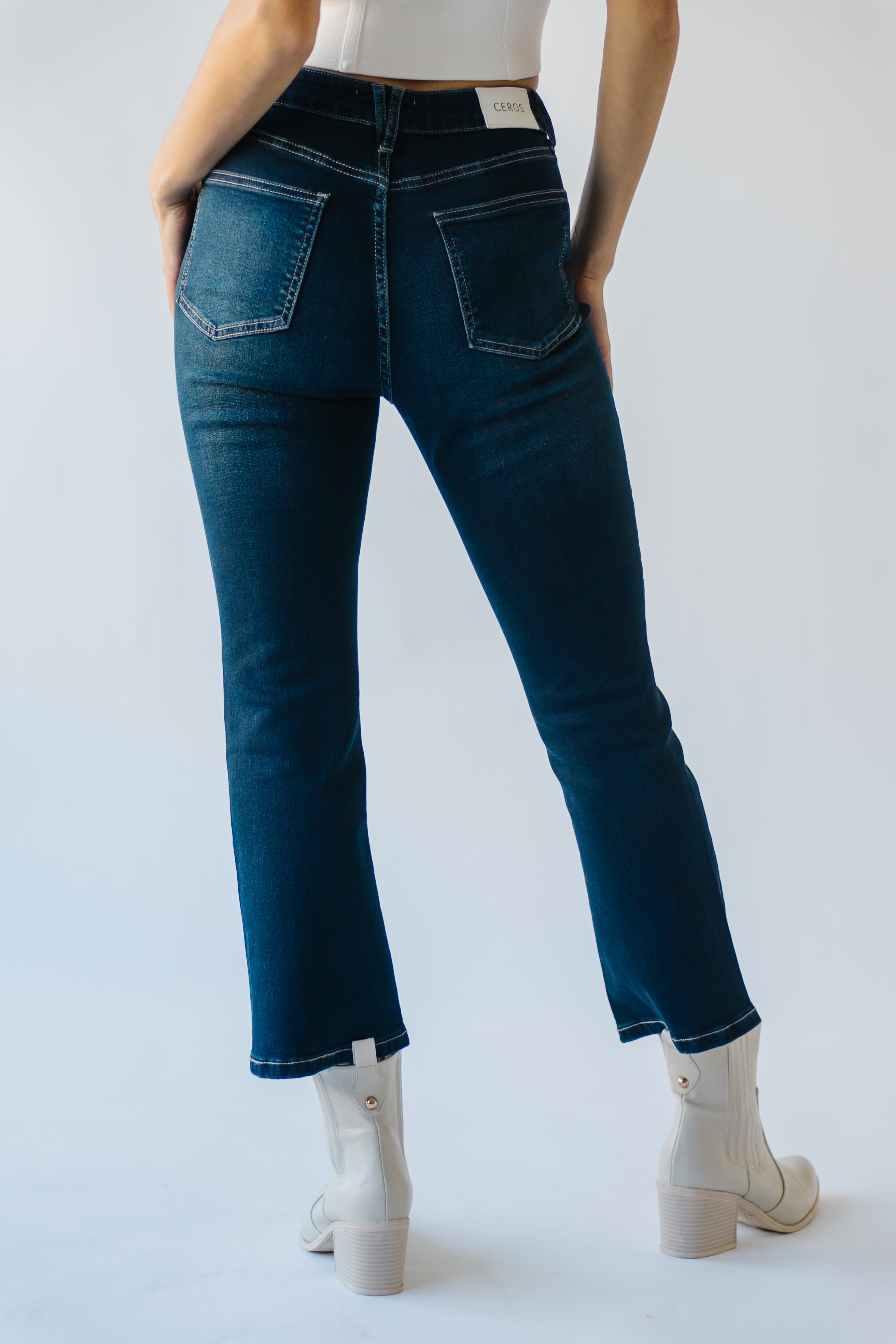 Ballwin High Rise Bootcut Jean Dark Blue