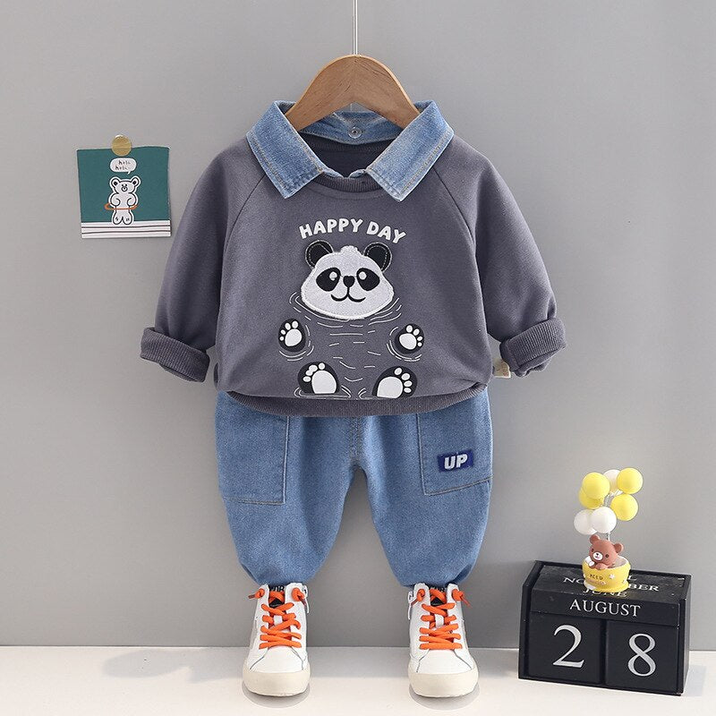 Bear Panda Sweater and Pants Set