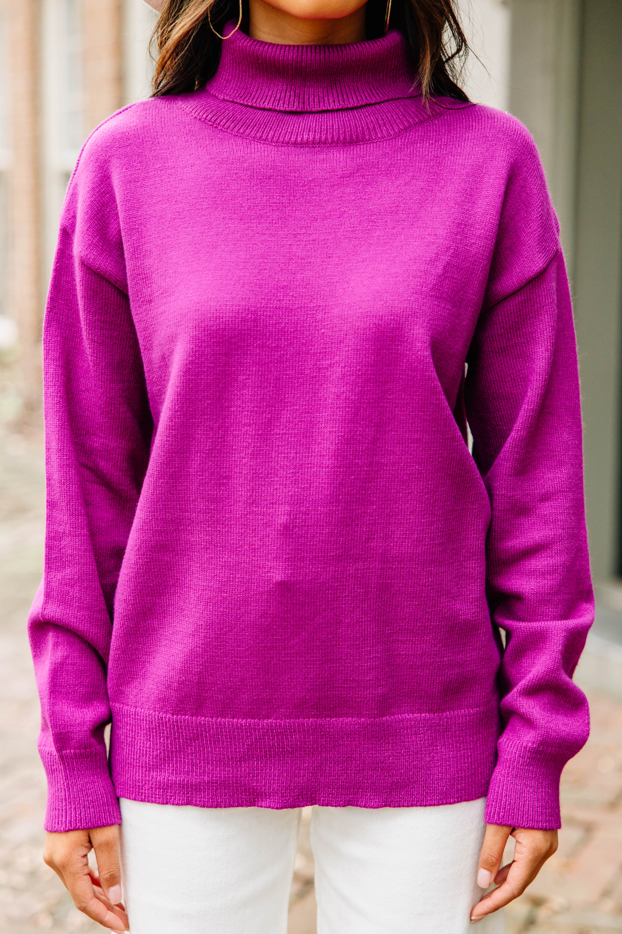 Best Orchid Purple Turtleneck Sweater