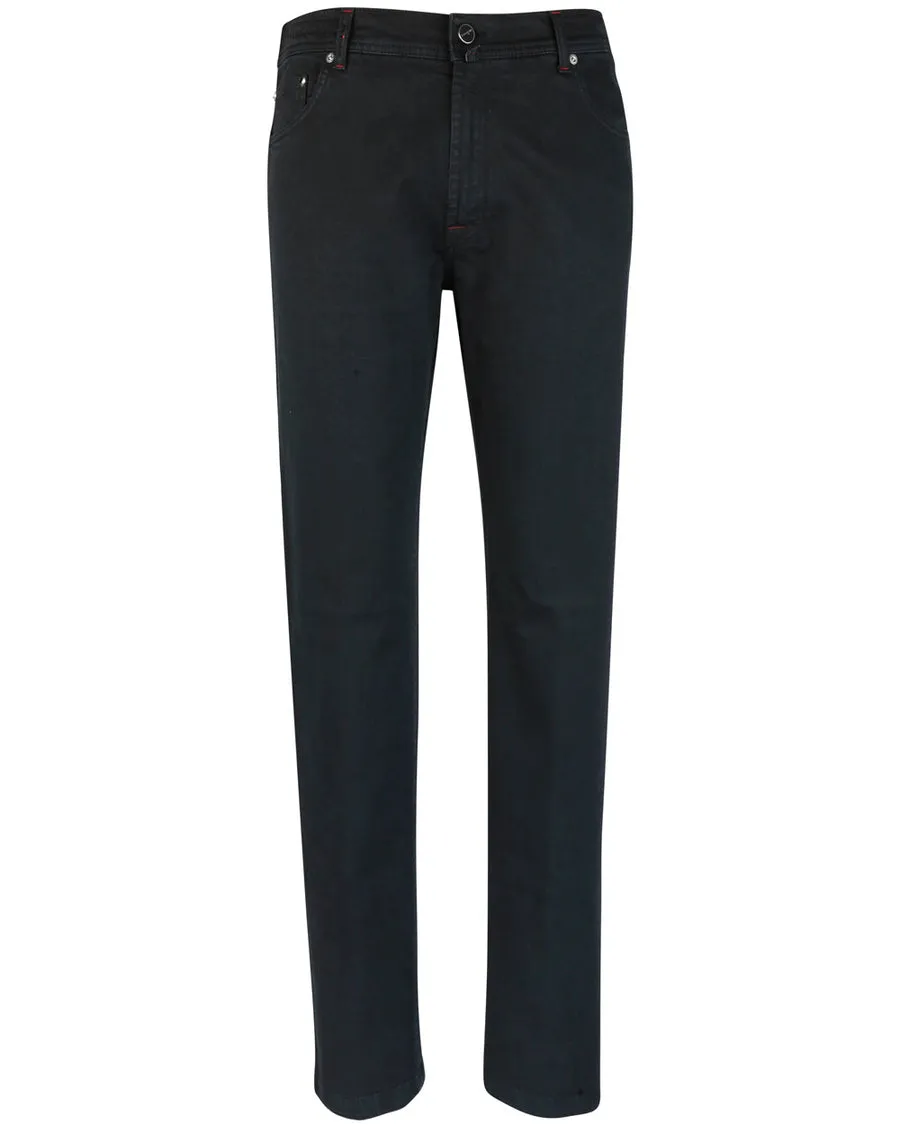 Black Denim 5 Pocket Pants