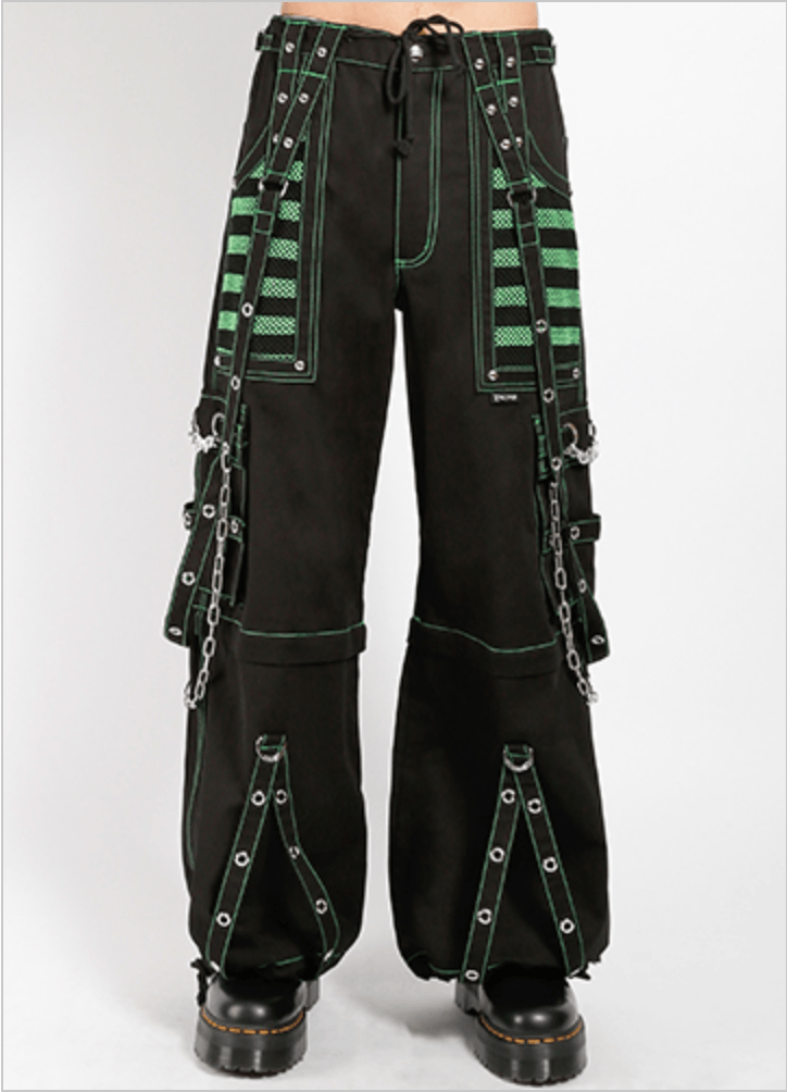 Black and Green Electroactive Pants