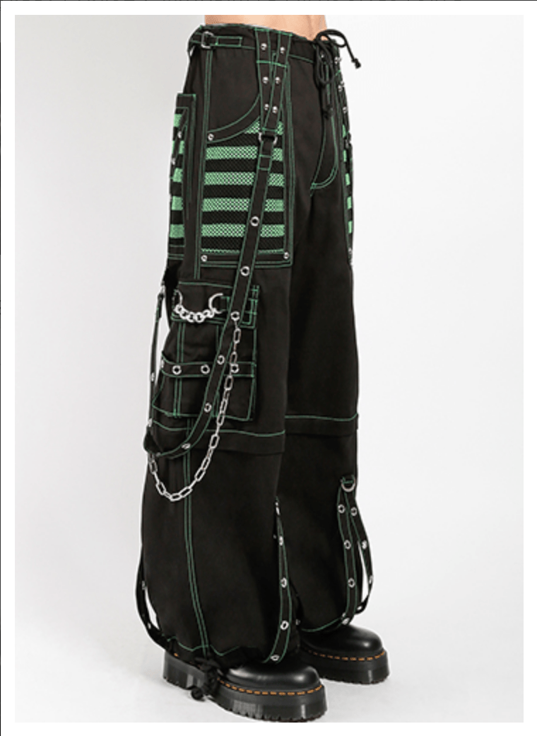 Black and Green Electroactive Pants