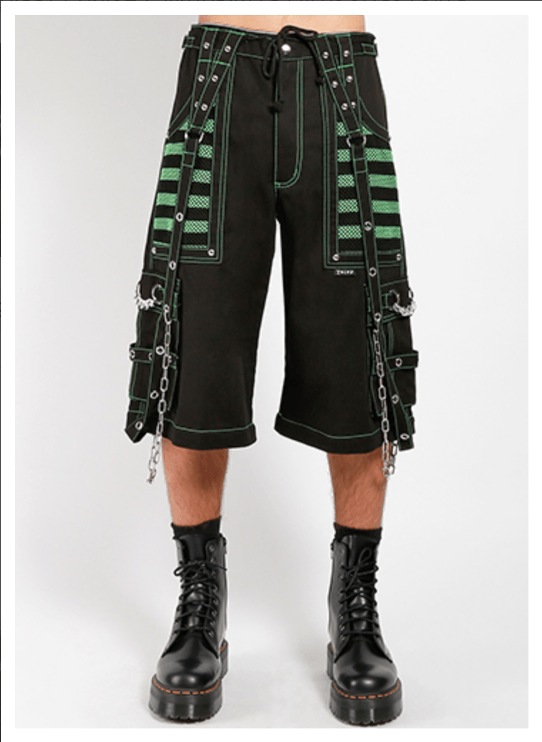 Black and Green Electroactive Pants