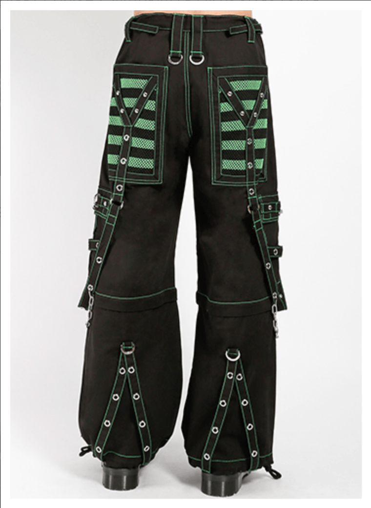 Black and Green Electroactive Pants