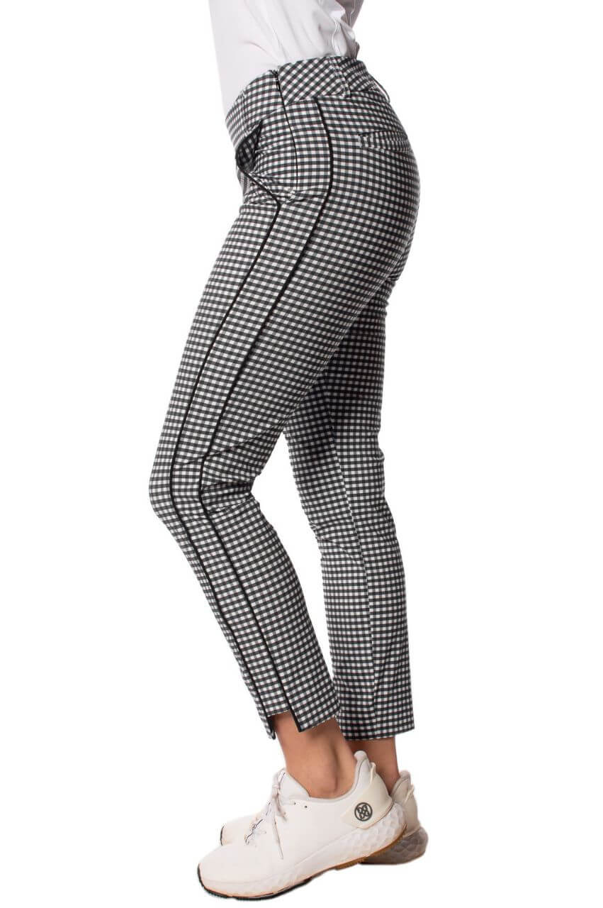 Black and white checkered ankle pants