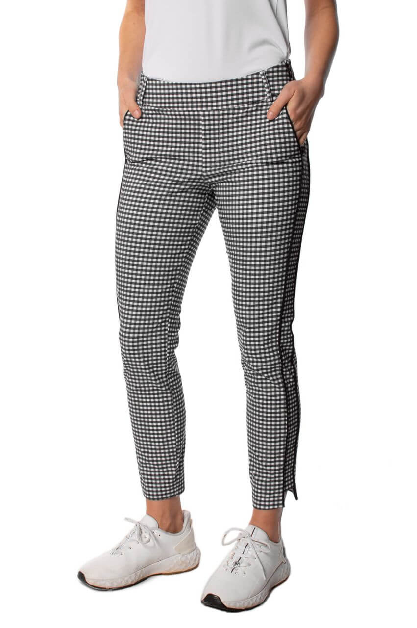 Black and white checkered ankle pants