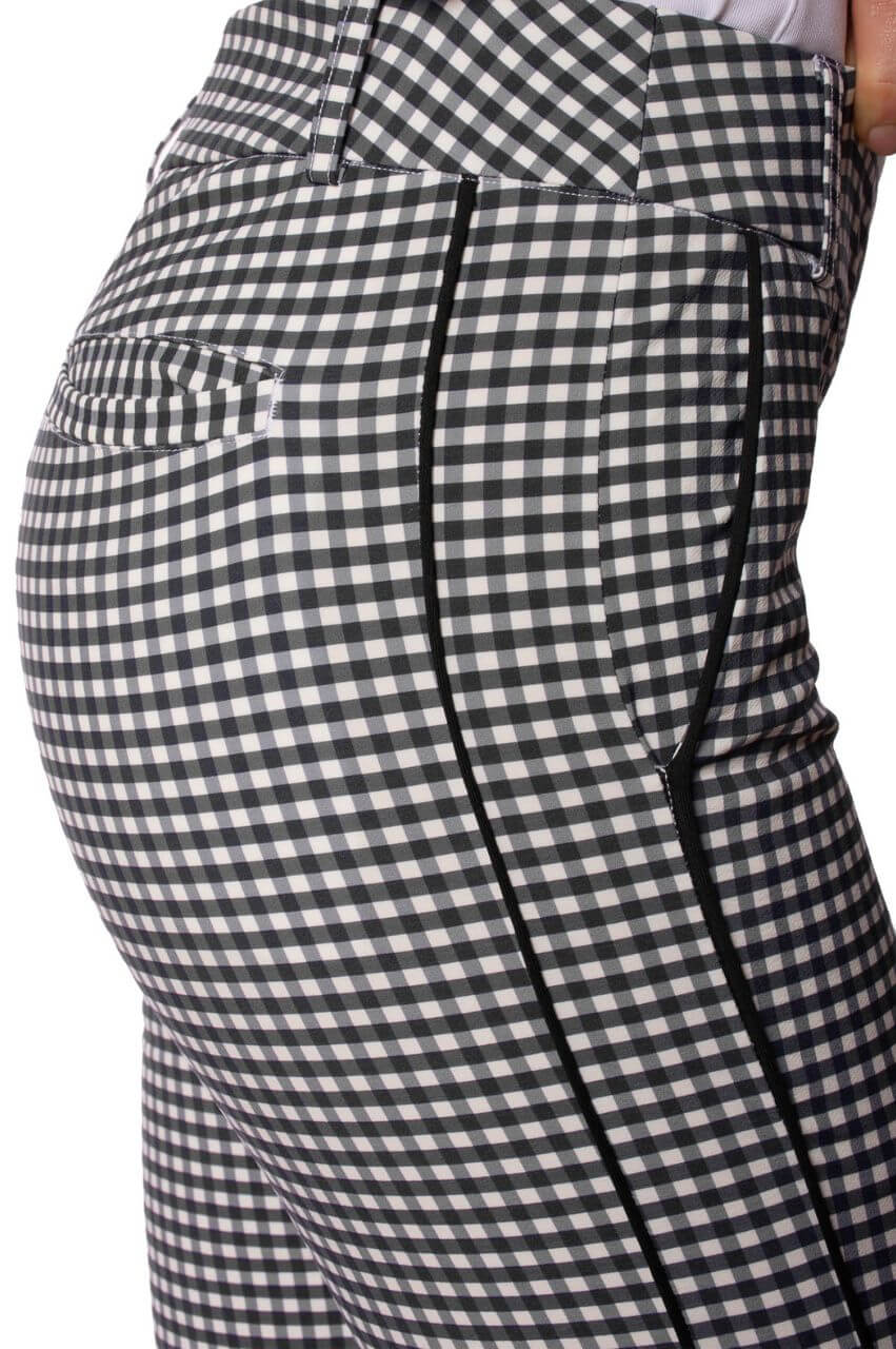 Black and white checkered ankle pants