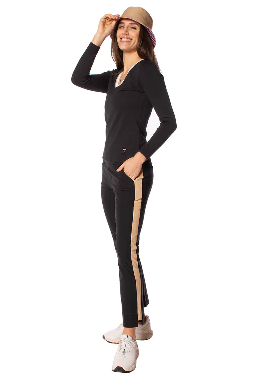 Black Camel Stretch Ankle Pant