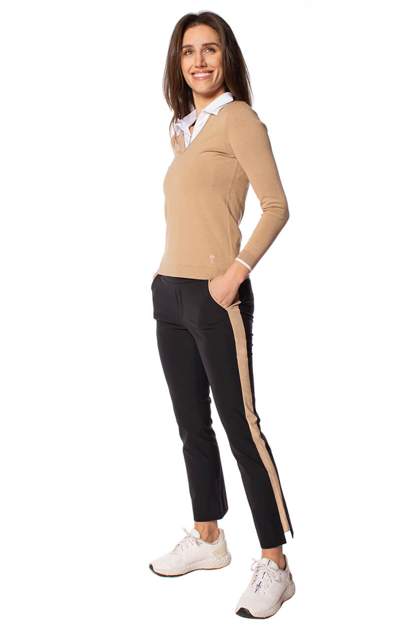 Black Camel Stretch Ankle Pant