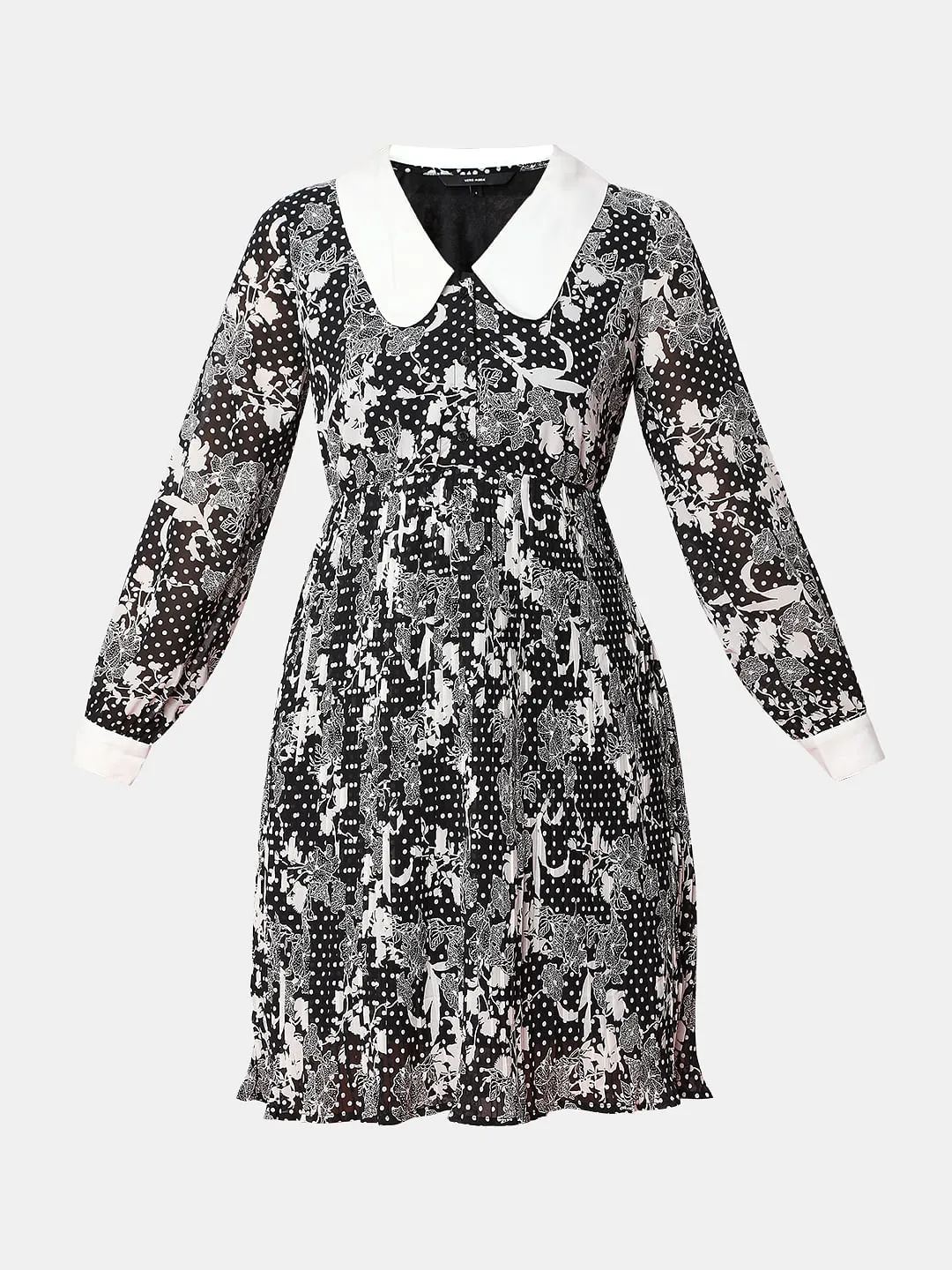 Floral Print Black Shift Dress