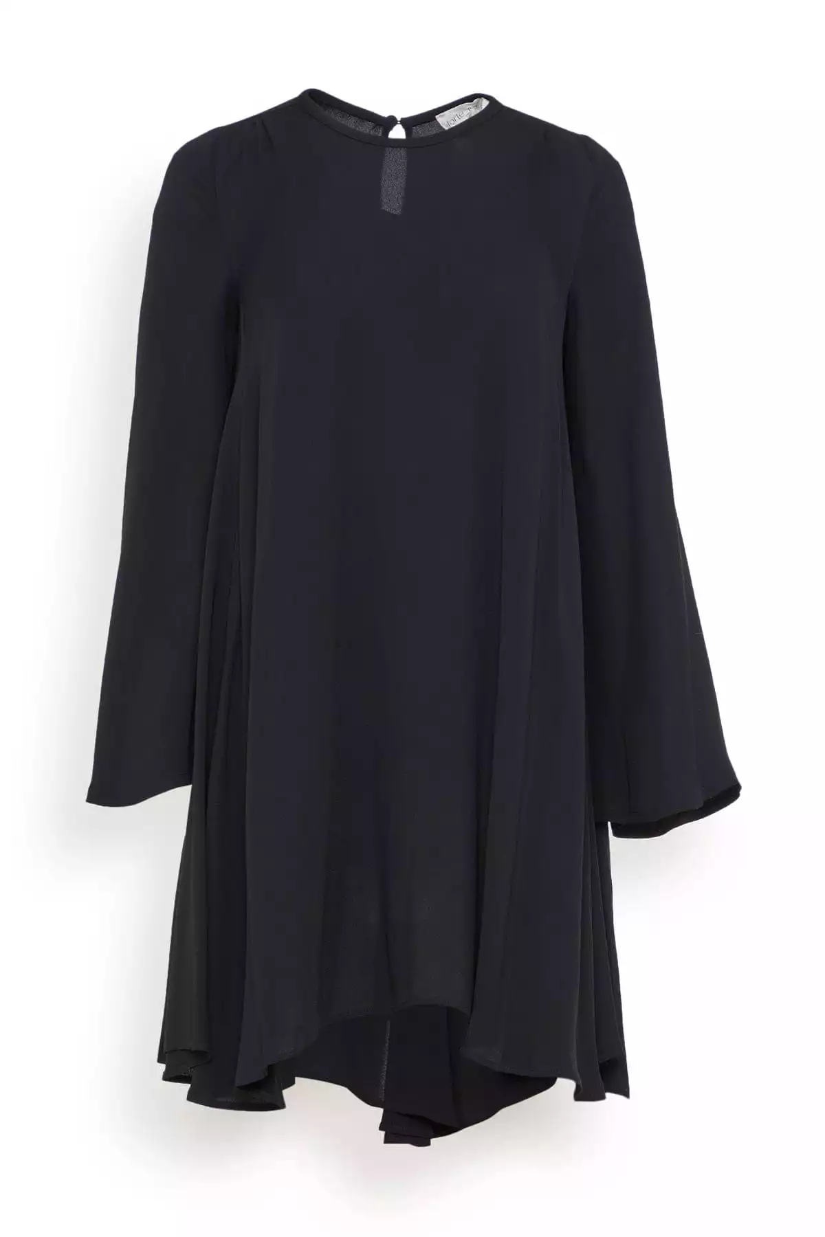 Black Georgette Maxi Dress with Long Sleeves