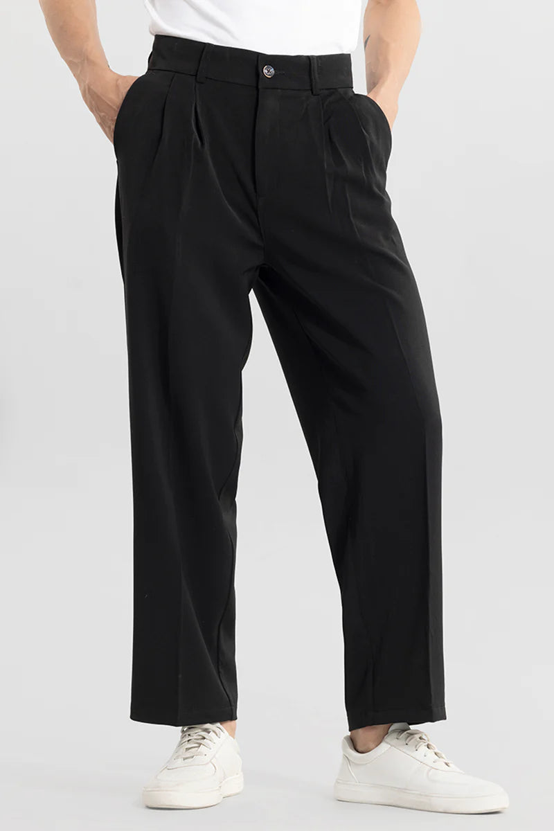 black pants with a k-style design