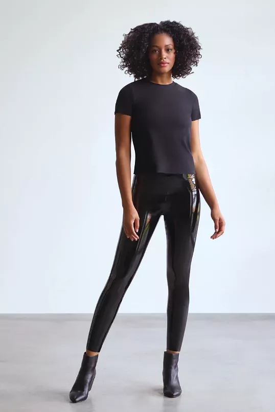 Black Patent Leather Leggings