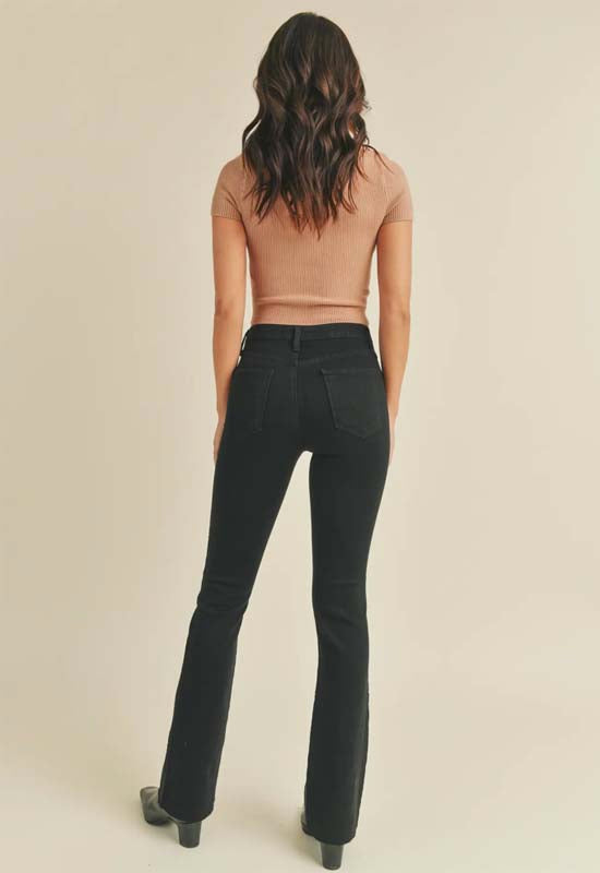 Black Slim Boot Cut Jean Black Scissor Cut